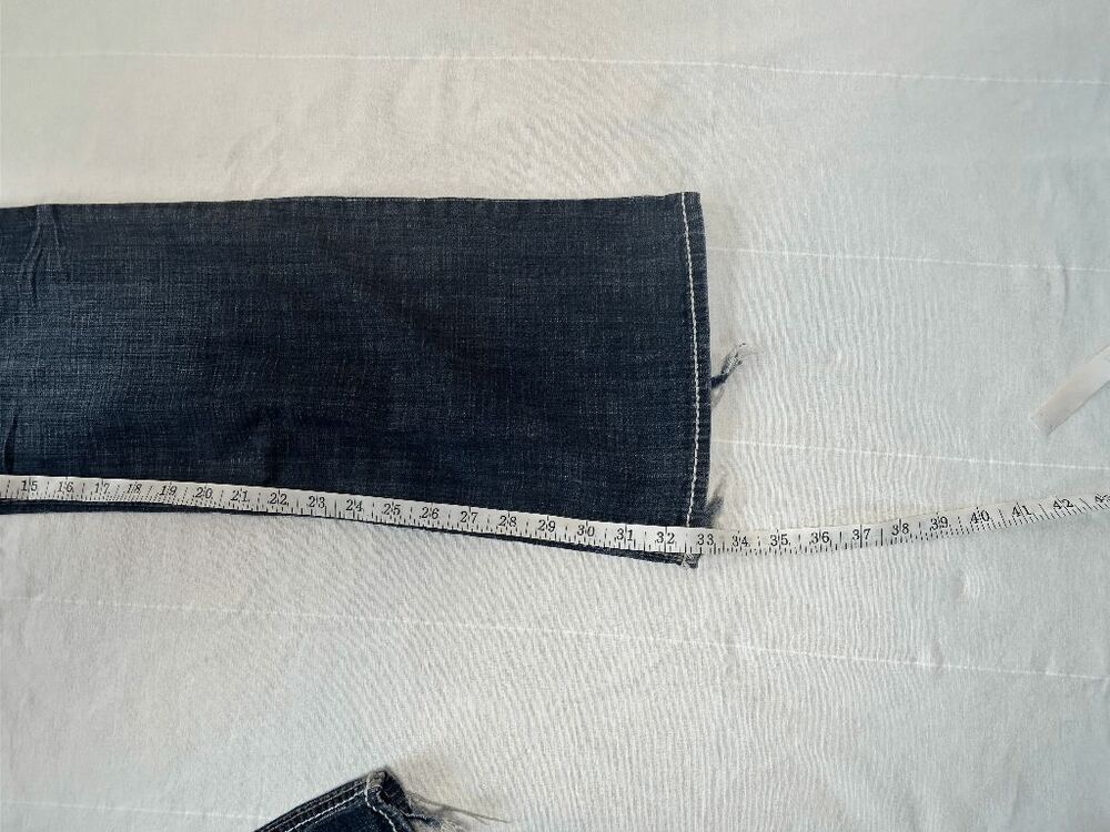 Hydraulic Low Rise Stretch Jeans Size 13/14 Distressed/Thrashed Wide Stitch Y2K - Picture 2 of 7